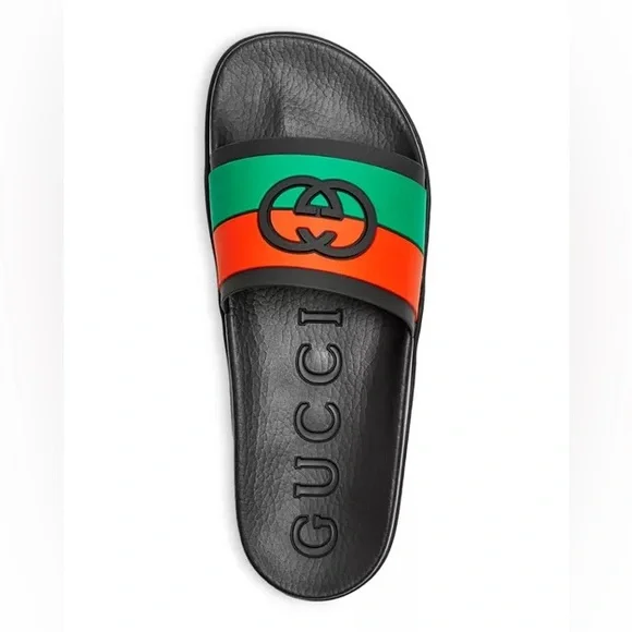 Gucci | Shoes | New Mens Gg Signature Stripe Slide Sandals  display picture 2